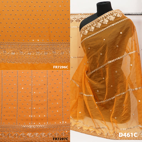 Zari Sequins Georgette Fabric-Fr7296